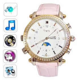 Fashion Design Watch Digital Video Recorder with MP3 Player, 4G Memory Included, Hidden Camera